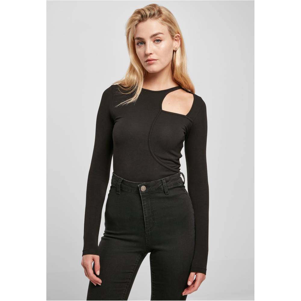 Urban Classics - Organic Cut Out Longsleeve Body - Schwarz